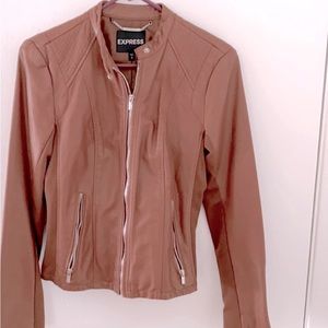 Express cognac faux leather jacket🎊